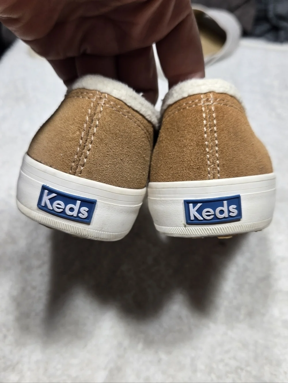Keds® Double Decker Suede Slip-On Sneakers Tan Sz 8